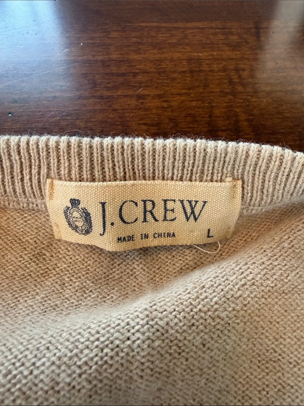 J. Crew Tan Knit Sweater Vest- cotton and cashmere